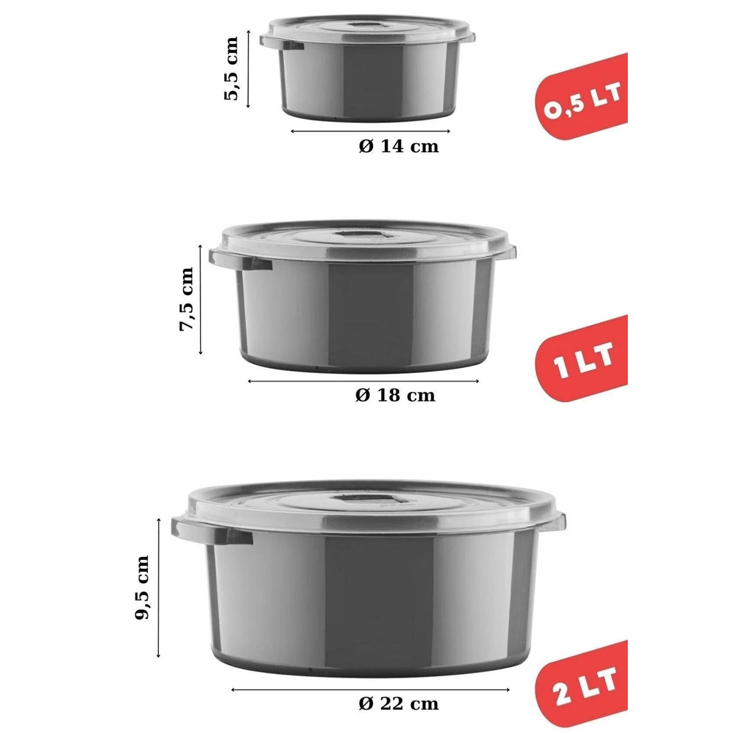 Mikrowellenbox, 12-Stück, Einfrierbox, Frischhaltebox, 3x Größen