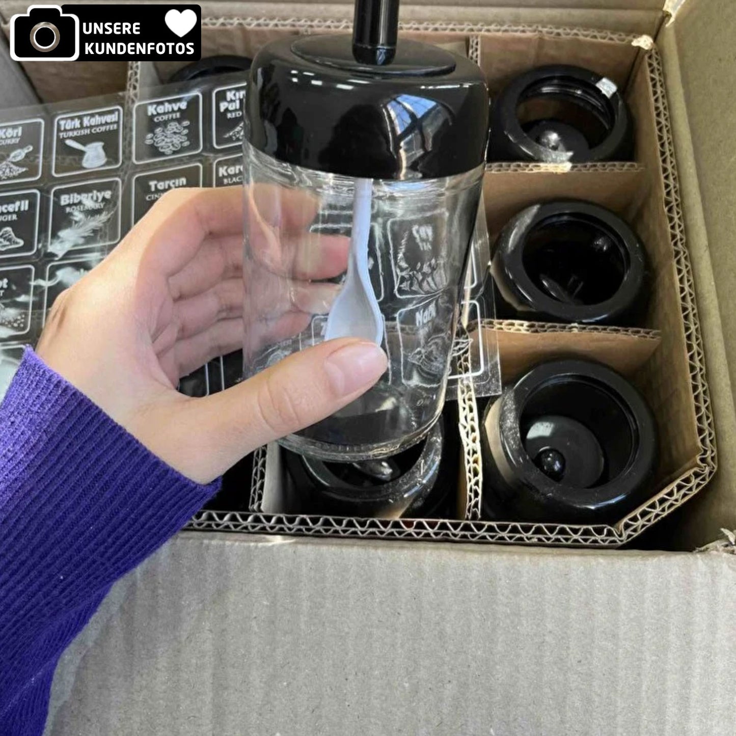 Gewürzbehälter Set Glas 12-Teilig 300ml