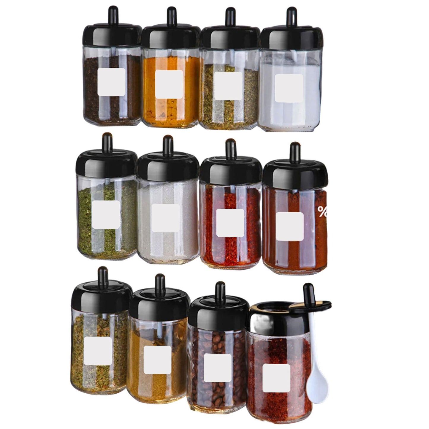 Gewürzbehälter Set Glas 12-Teilig 300ml