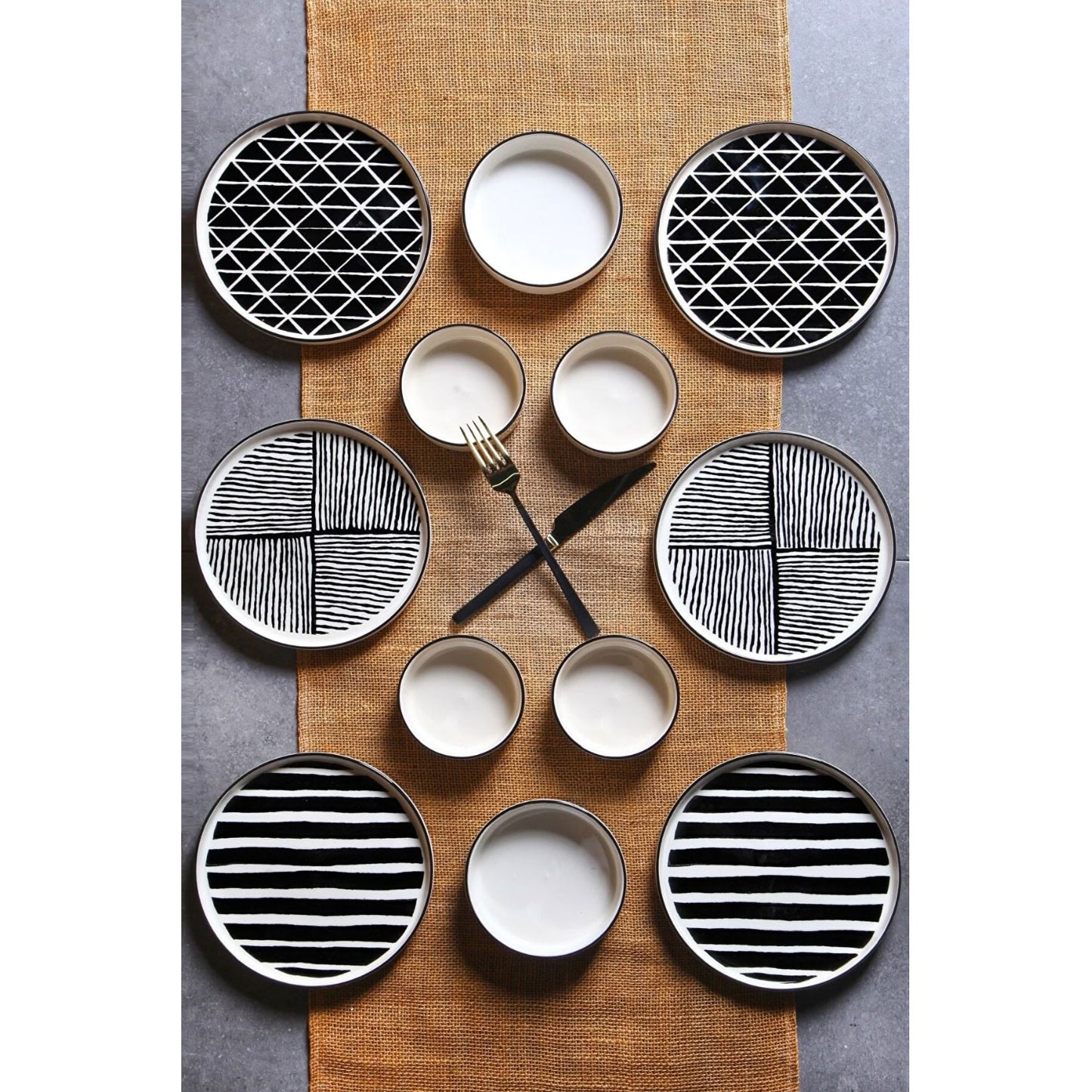 Exklusives Frühstückset 12-Teilig 6 Personen Handmade