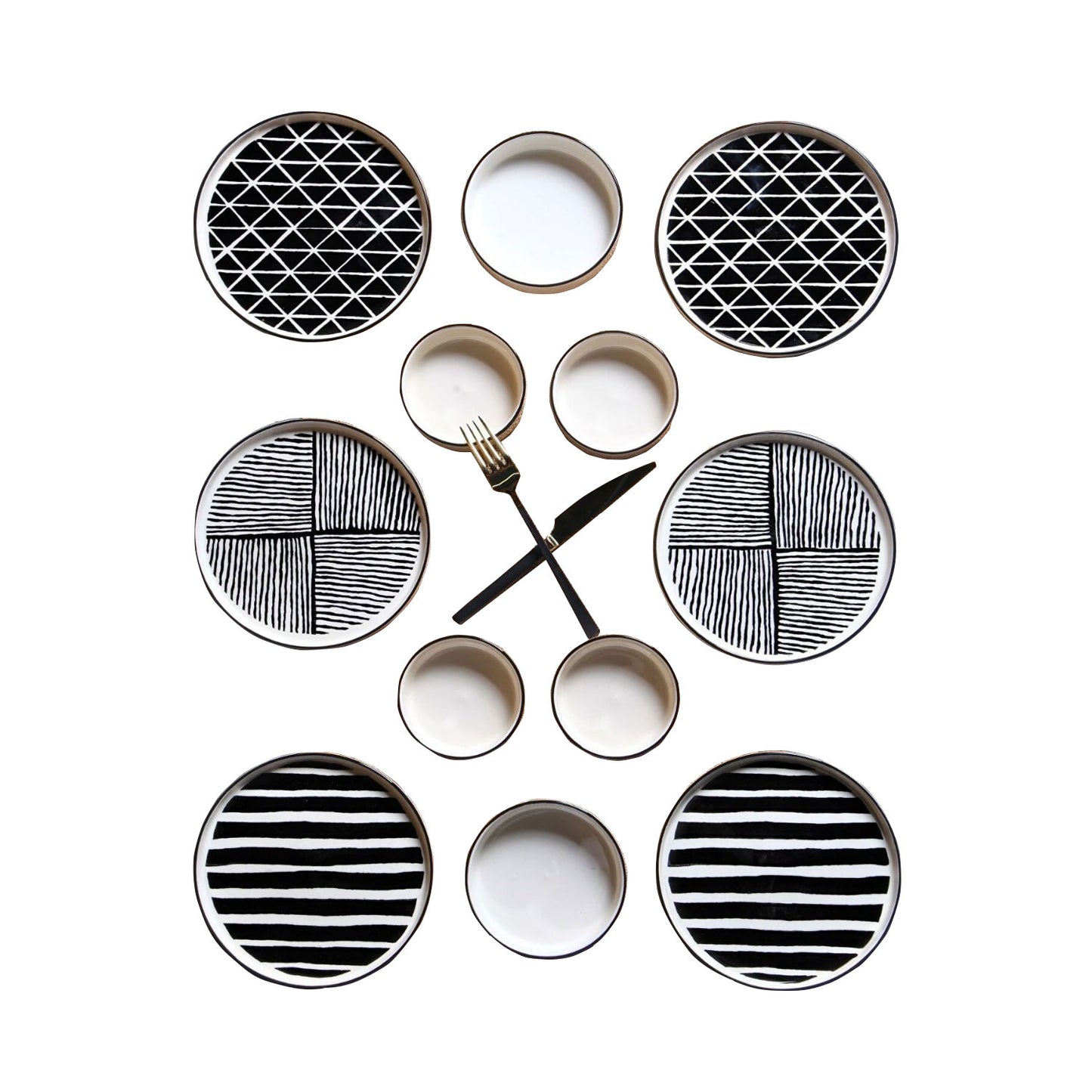 Exklusives Frühstückset 12-Teilig 6 Personen Handmade