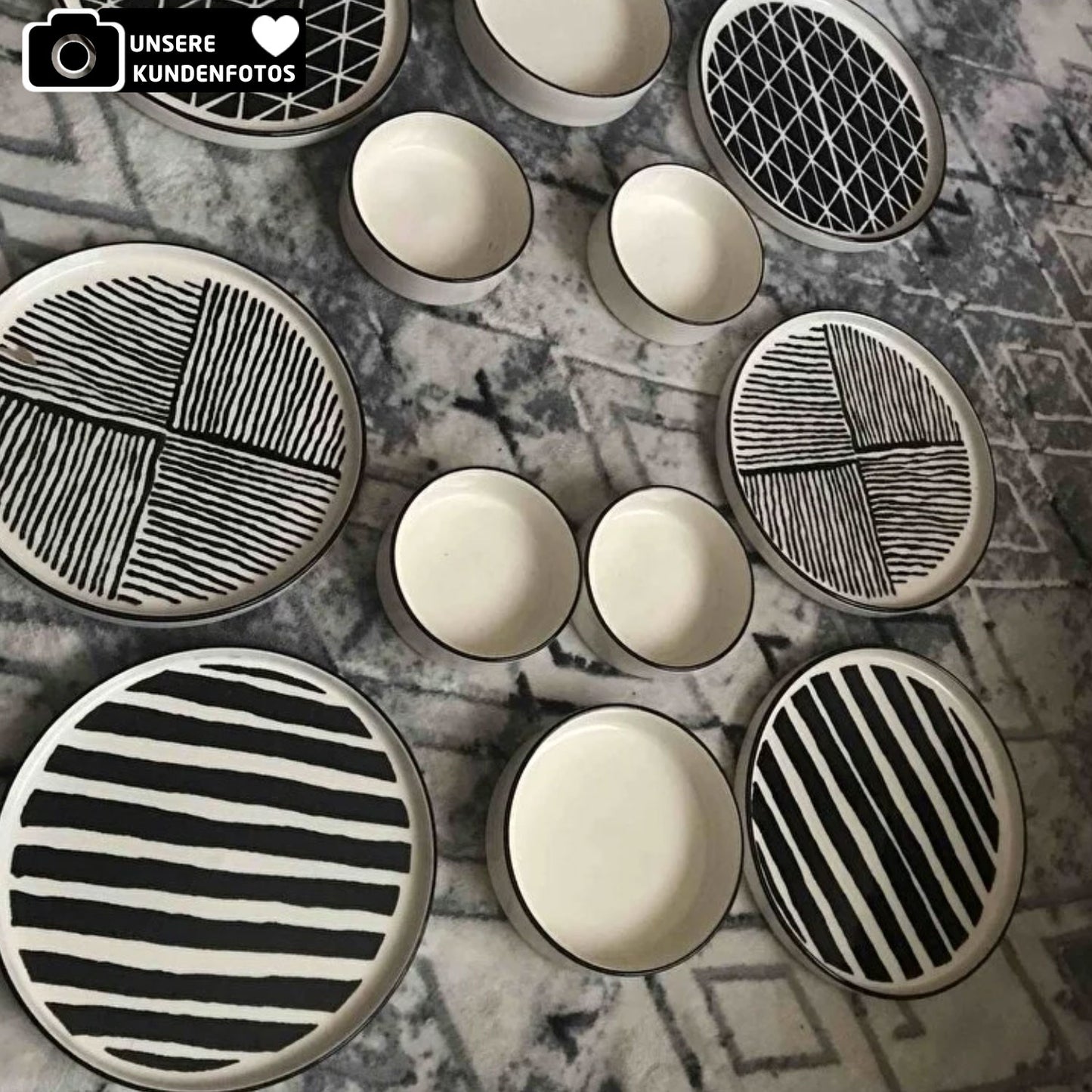 Exklusives Frühstückset 12-Teilig 6 Personen Handmade