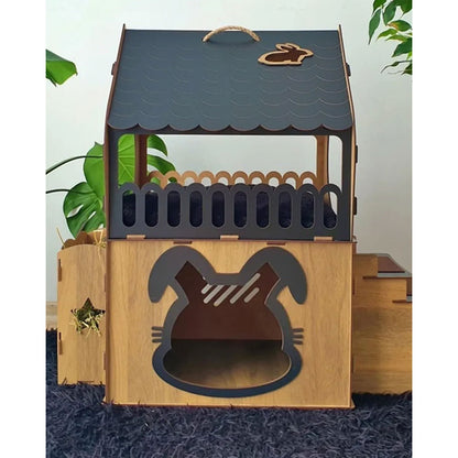 XL Kaninchenhaus mit Futterstation