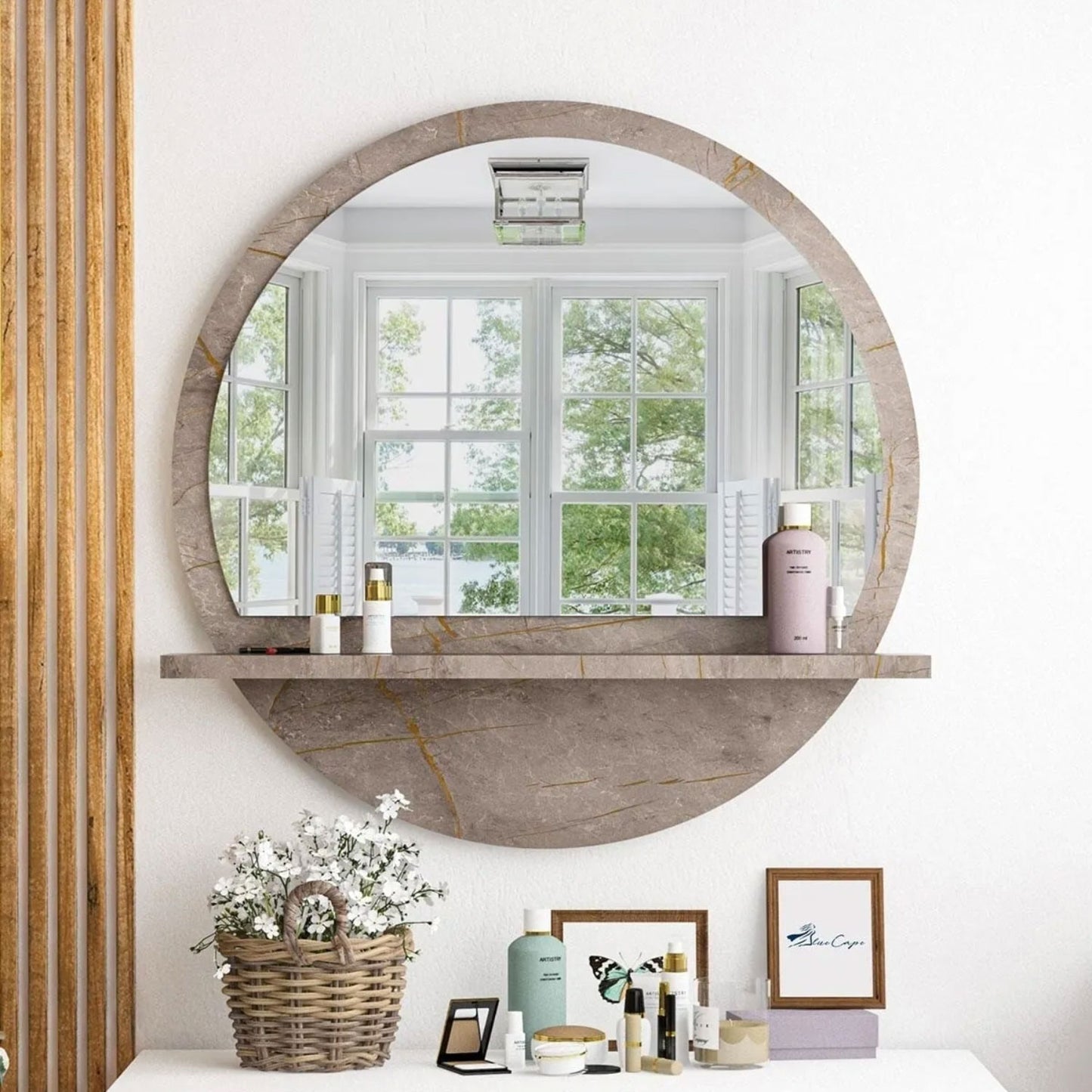 Wandspiegel Holz in 5x Designs 60cm