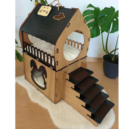 XL Kaninchenhaus mit Futterstation