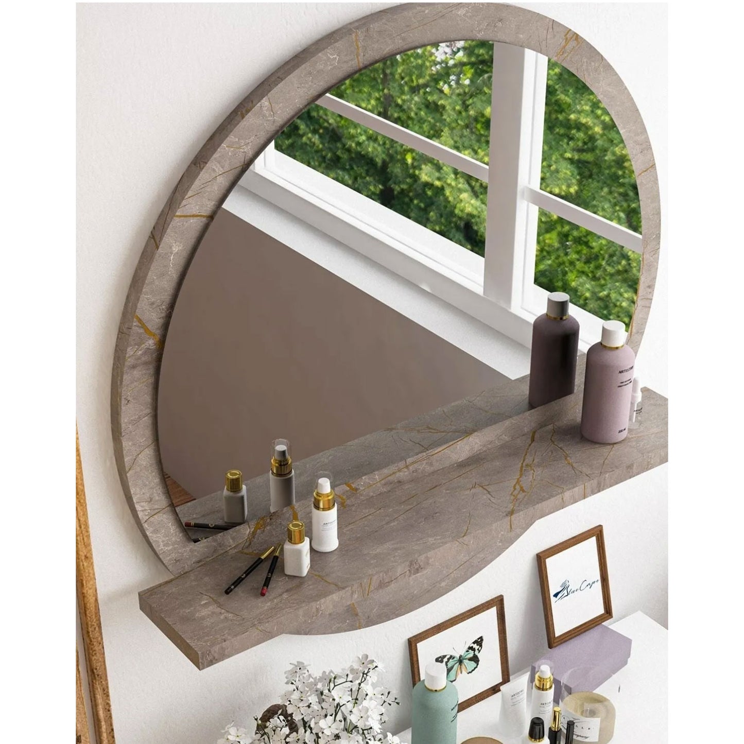 Wandspiegel Holz in 5x Designs 60cm