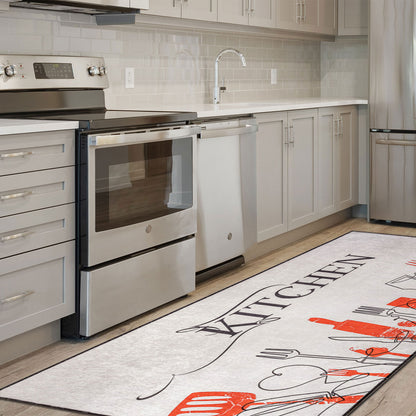 Premium Küchenteppich Kitchen Weiß