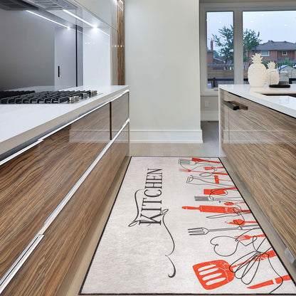 Premium Küchenteppich Kitchen Weiß