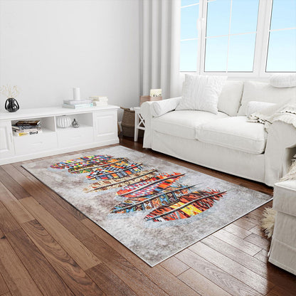 Wohnzimmer Teppich Multi Feder