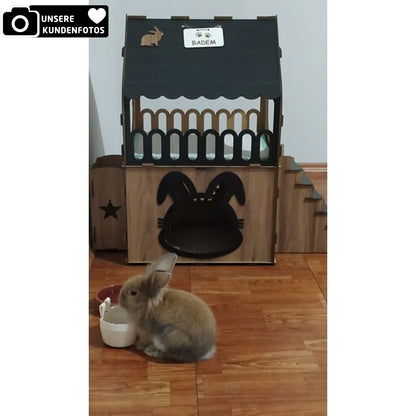 XL Kaninchenhaus mit Futterstation