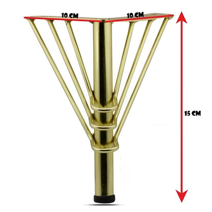 Extravagante Sofafüße 4x in Gold 15cm geeignet für vielerlei Möbel