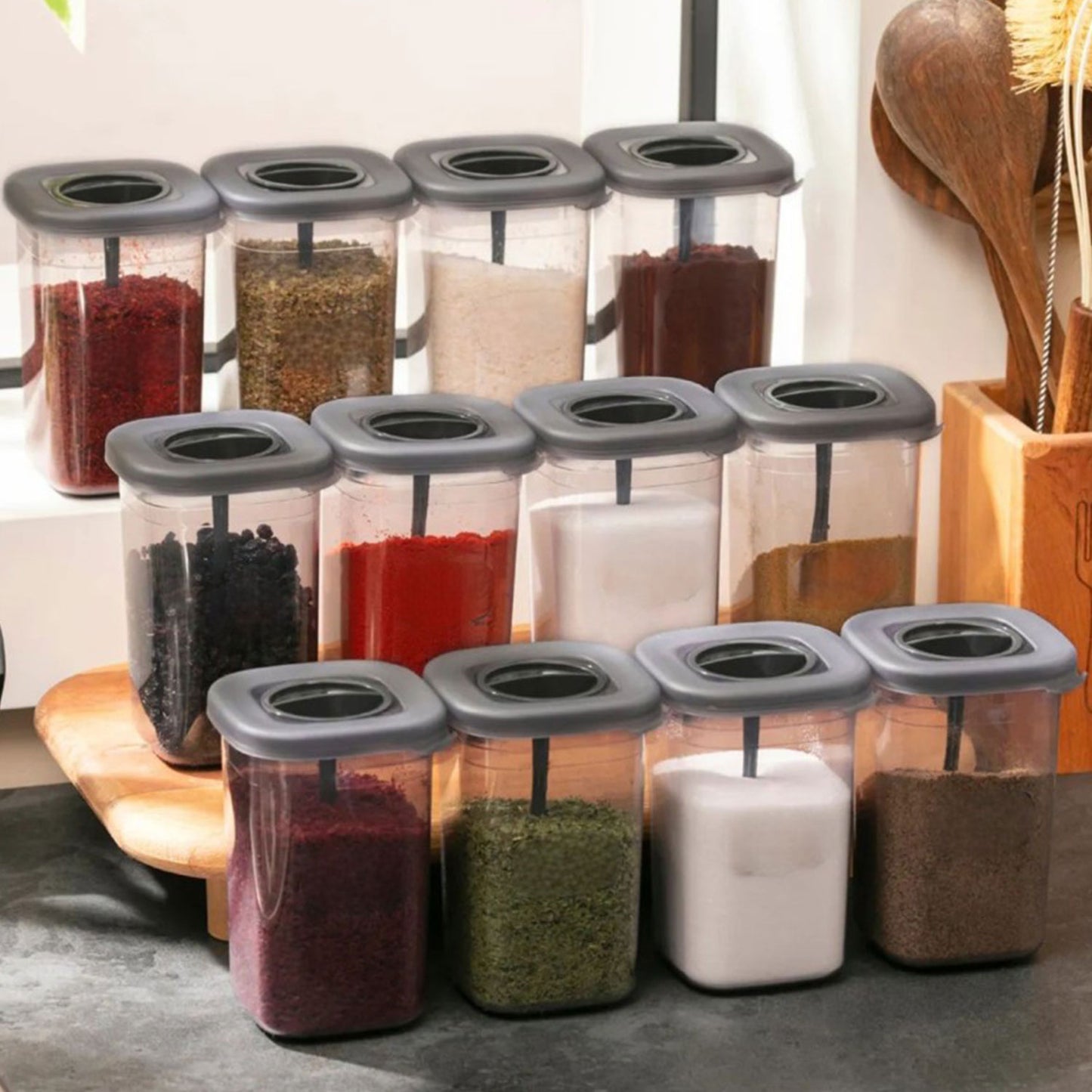 Vorratsdosen / Gewürzdosen 12'er Set 450ml Aufbewahrungsboxen Küche