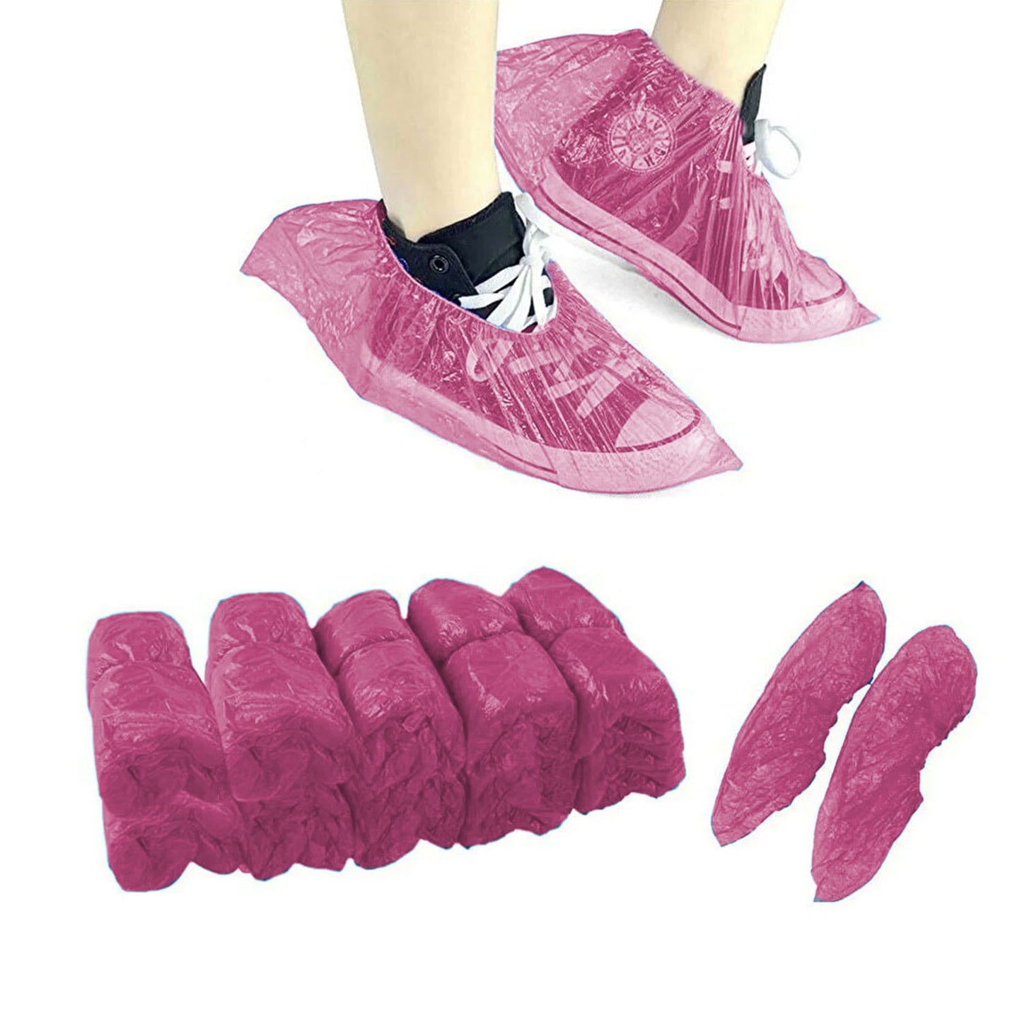 Einweg Schuhüberzieher 900x Stück Überschuhe in Rosa/Pink