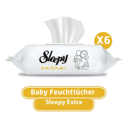 Sleepy Extra Feuchttücher 540x Tücher aus Bambusfasern mit Zitrone Babytücher 6x90
