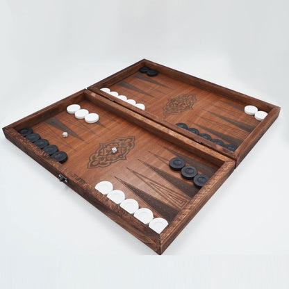 Handgefertigtes Holz Backgammon / Tavla Set