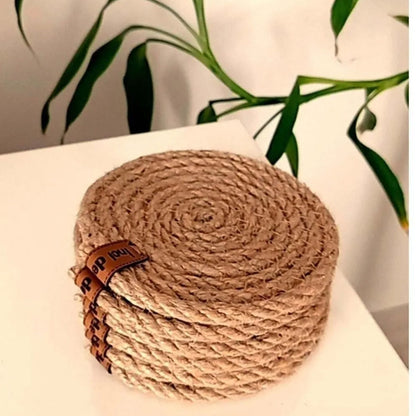 Tassen Unterteller aus Jute 6-Teilig Handgefertigt