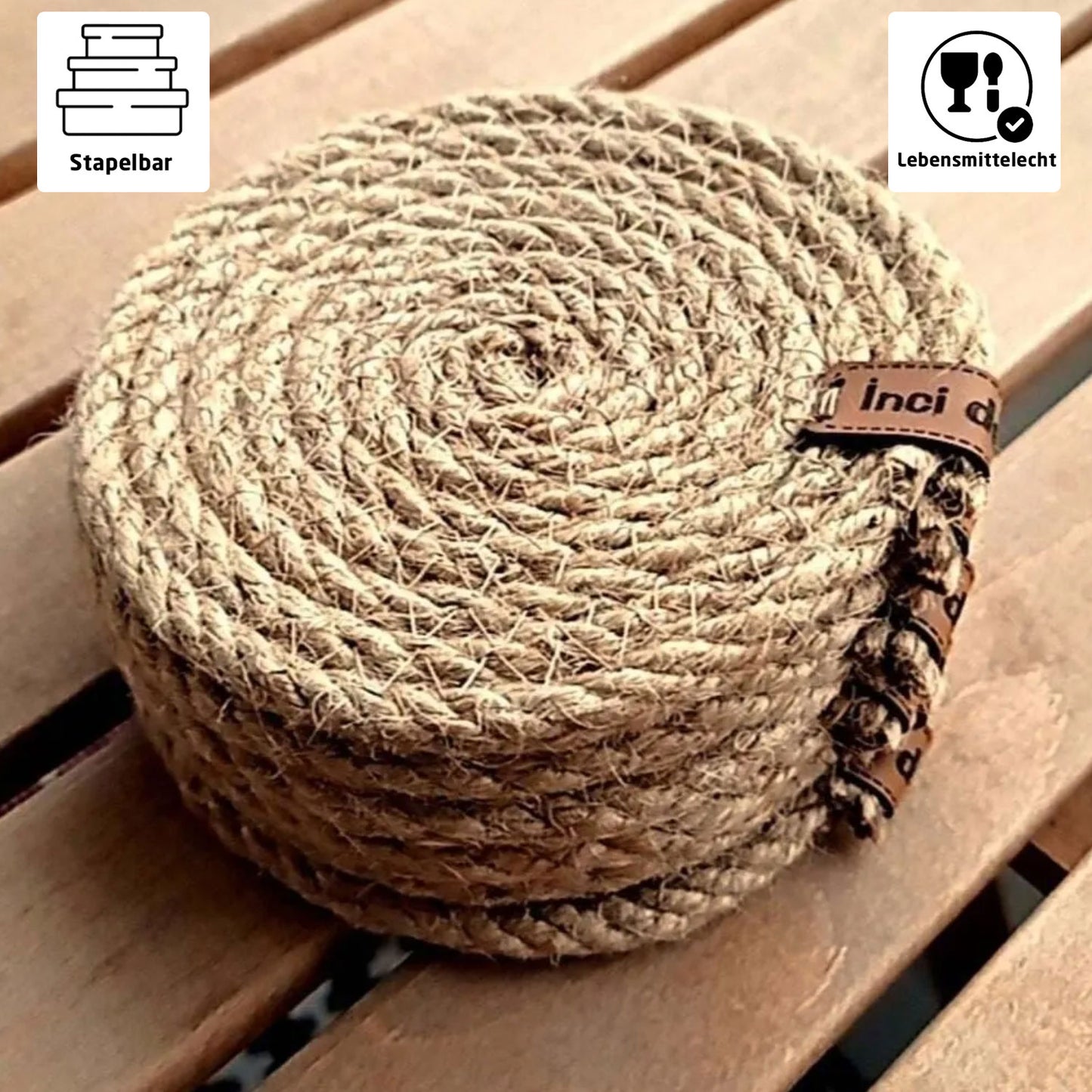 Tassen Unterteller aus Jute 6-Teilig Handgefertigt