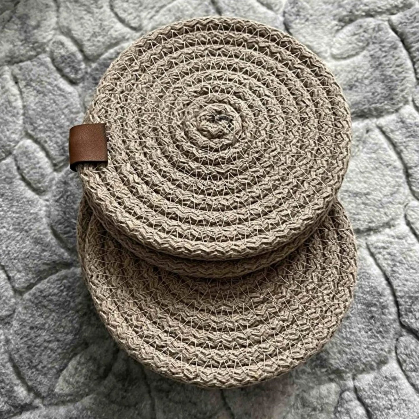 Tassen Unterteller aus Jute 6-Teilig Handgefertigt