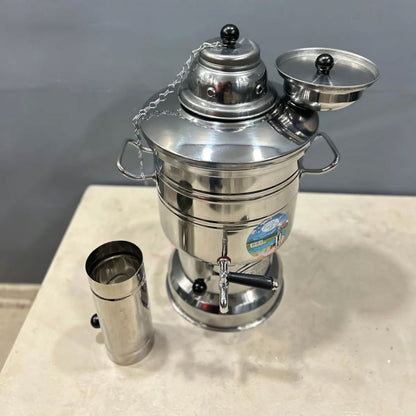 Qualitativer holzkohle Samowar / Teekocher aus Metall 3,5 Liter