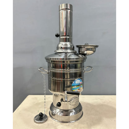 Qualitativer holzkohle Samowar / Teekocher aus Metall 3,5 Liter