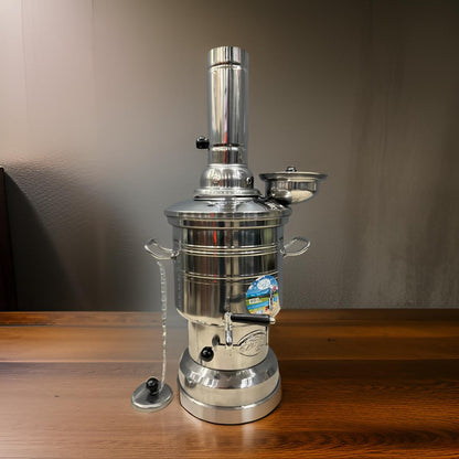 Qualitativer holzkohle Samowar / Teekocher aus Metall 3,5 Liter