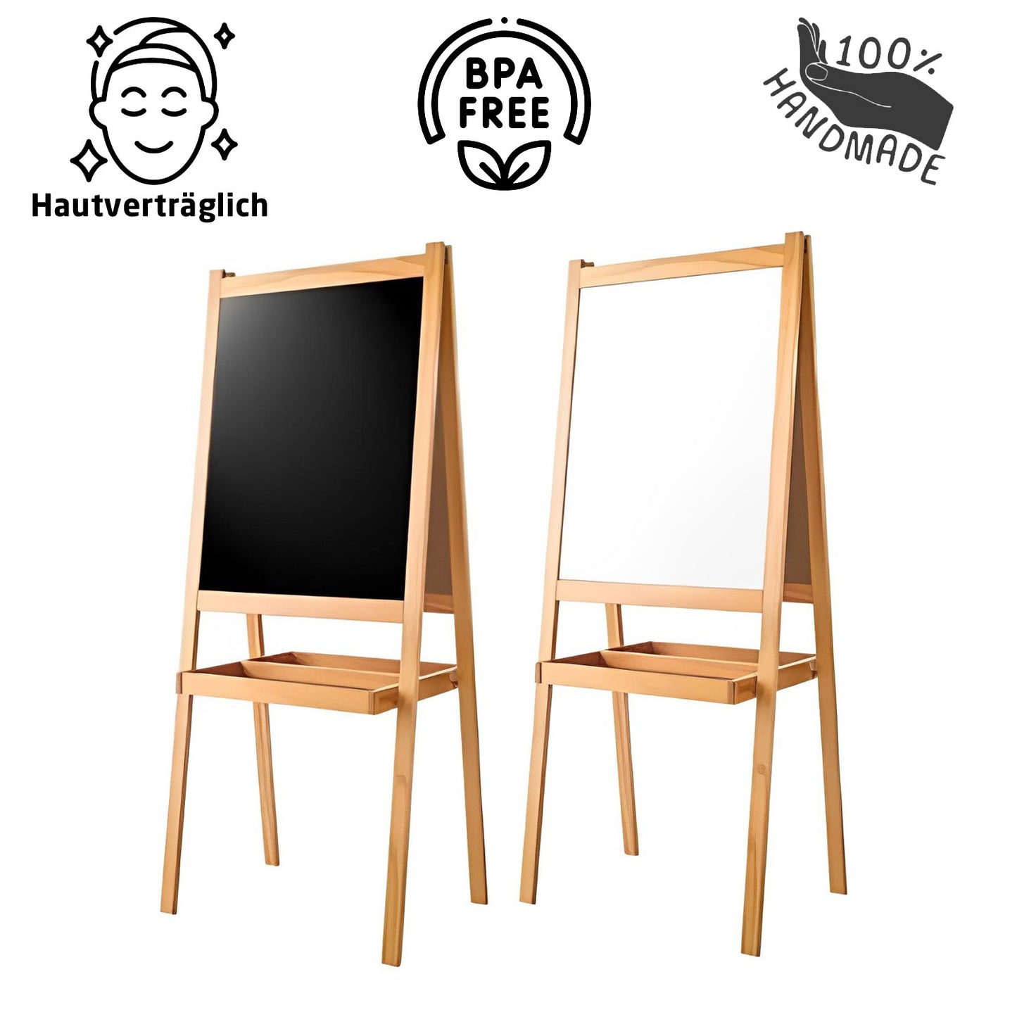 Tafel für Kinder zum Zeichnen aus Holz / Beidseitig nutzbar
