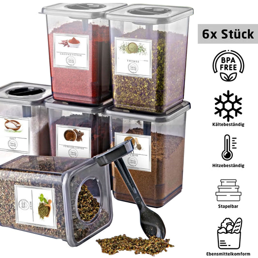 Gewürzdosen Set 6-Teilig 550ml