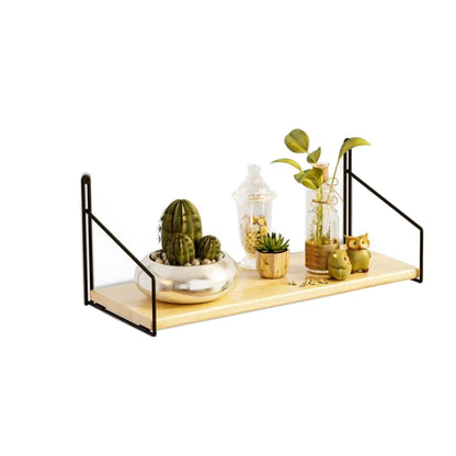 Wandregal 40cm Holz in Gold & Schwarz 2'er Set