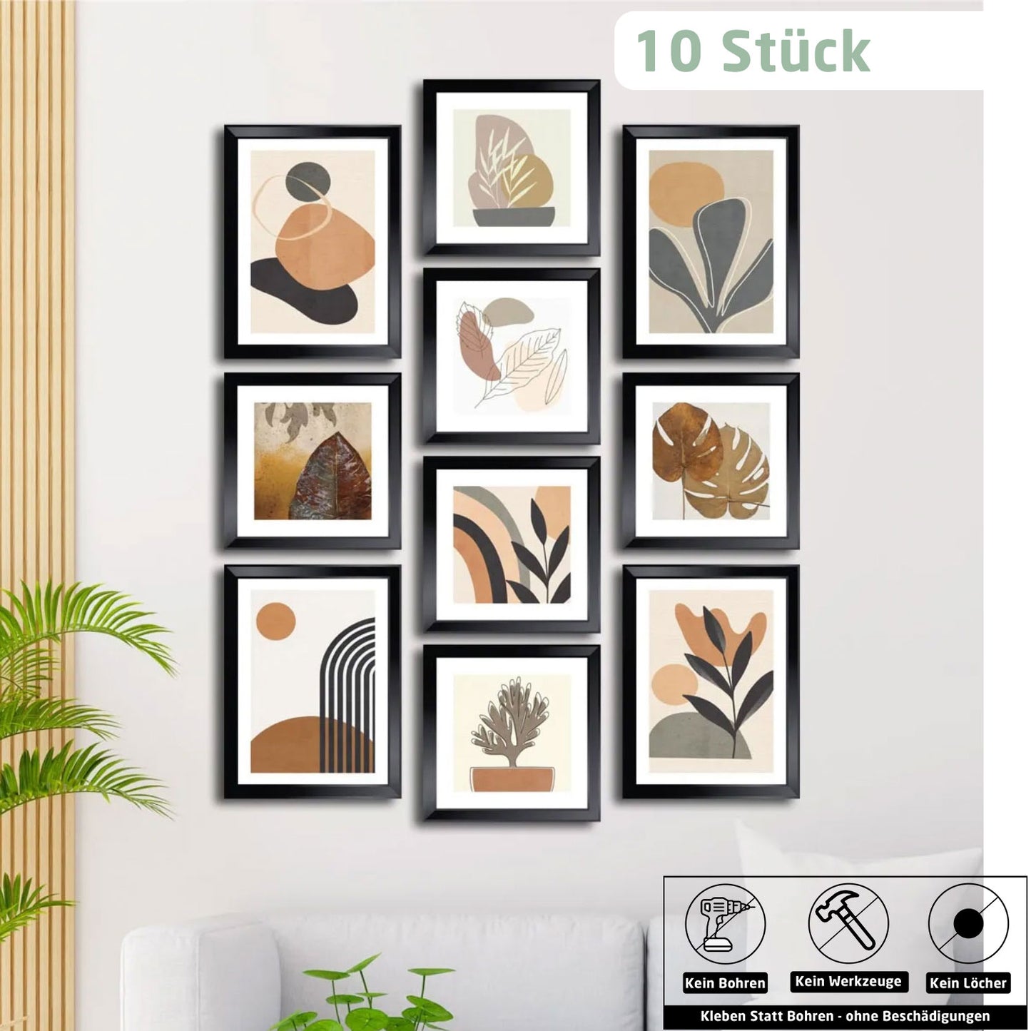 10-Teiliges Wandbild