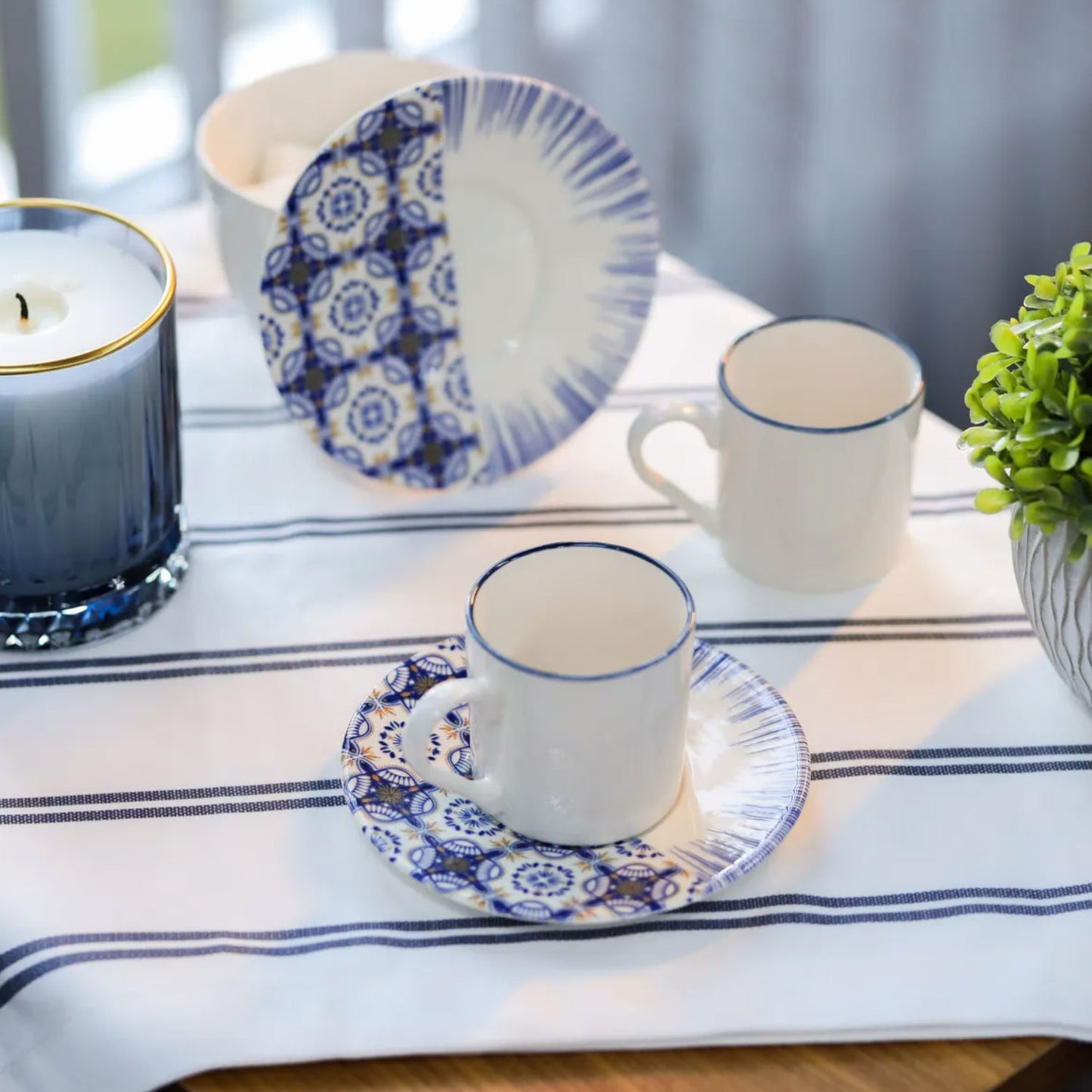 Exklusive Espressotassen Set 4-Teilig Mosaik für 2 Personen