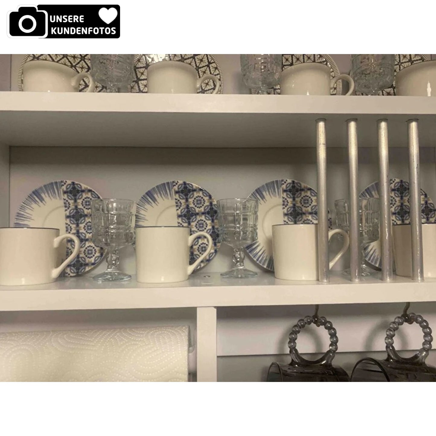 Exklusive Espressotassen Set 4-Teilig Mosaik für 2 Personen