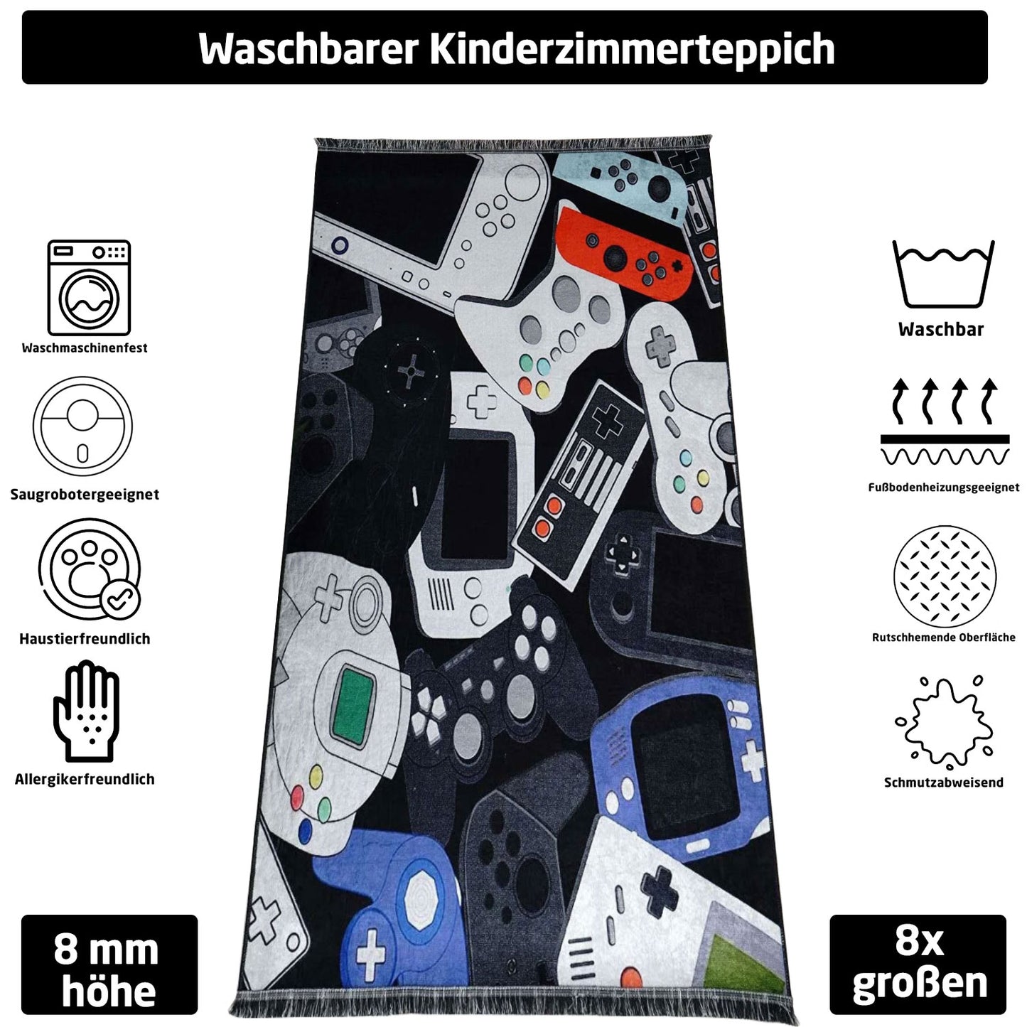 Gamer Teppich 8x Größen