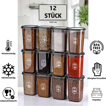 Gewürzdosen Set 12-Teilig 1200ml