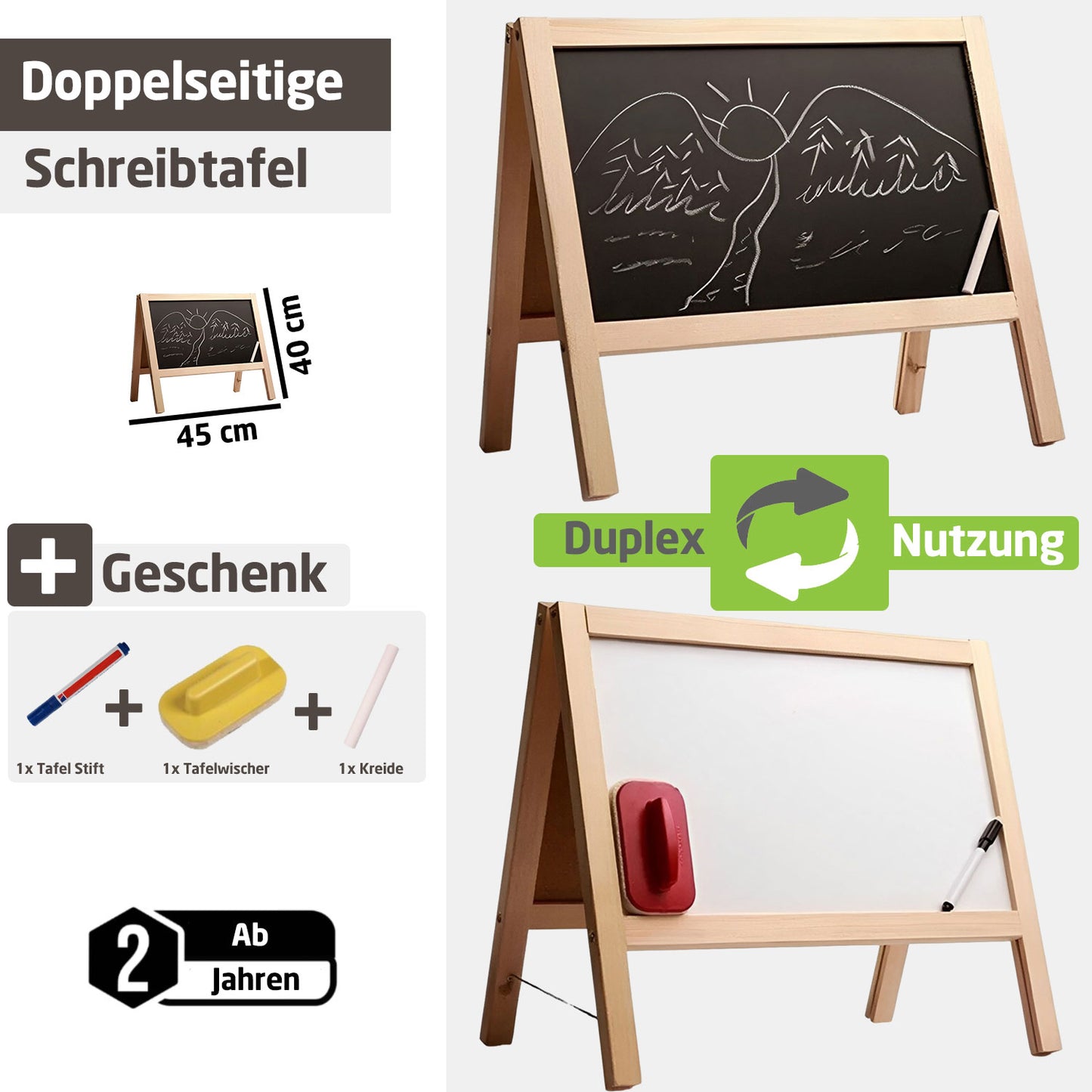 Kinder Schreibtafel beidseitig