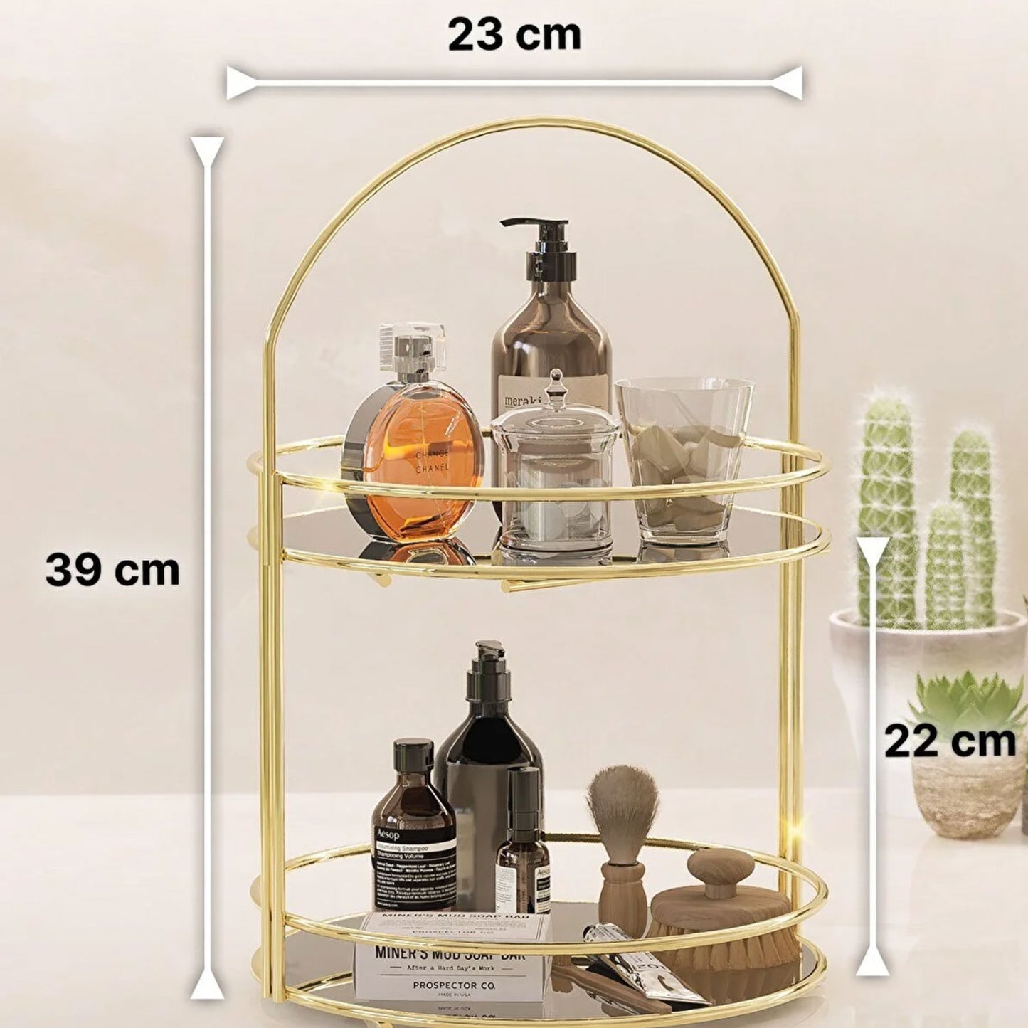 Badezimmer Organzier 2-Etagen in Schwarz oder Gold