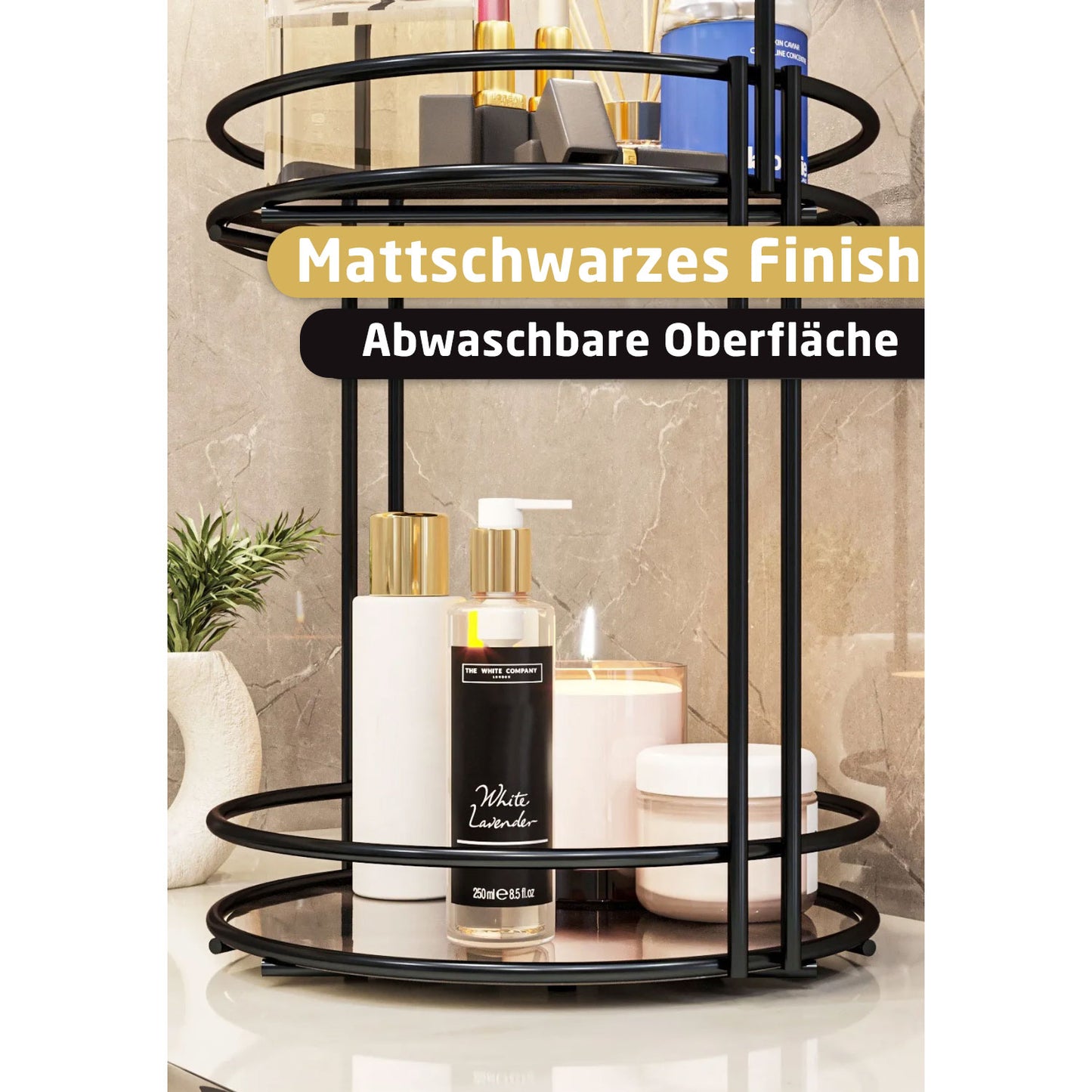 Badezimmer Organzier 2-Etagen in Schwarz oder Gold