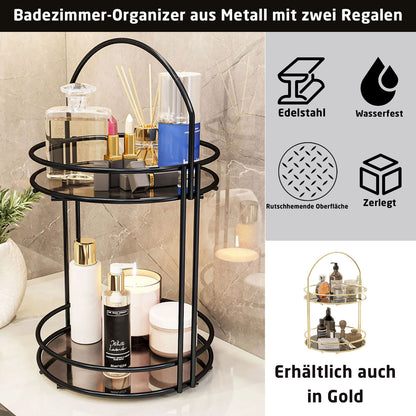 Badezimmer Organzier 2-Etagen in Schwarz oder Gold