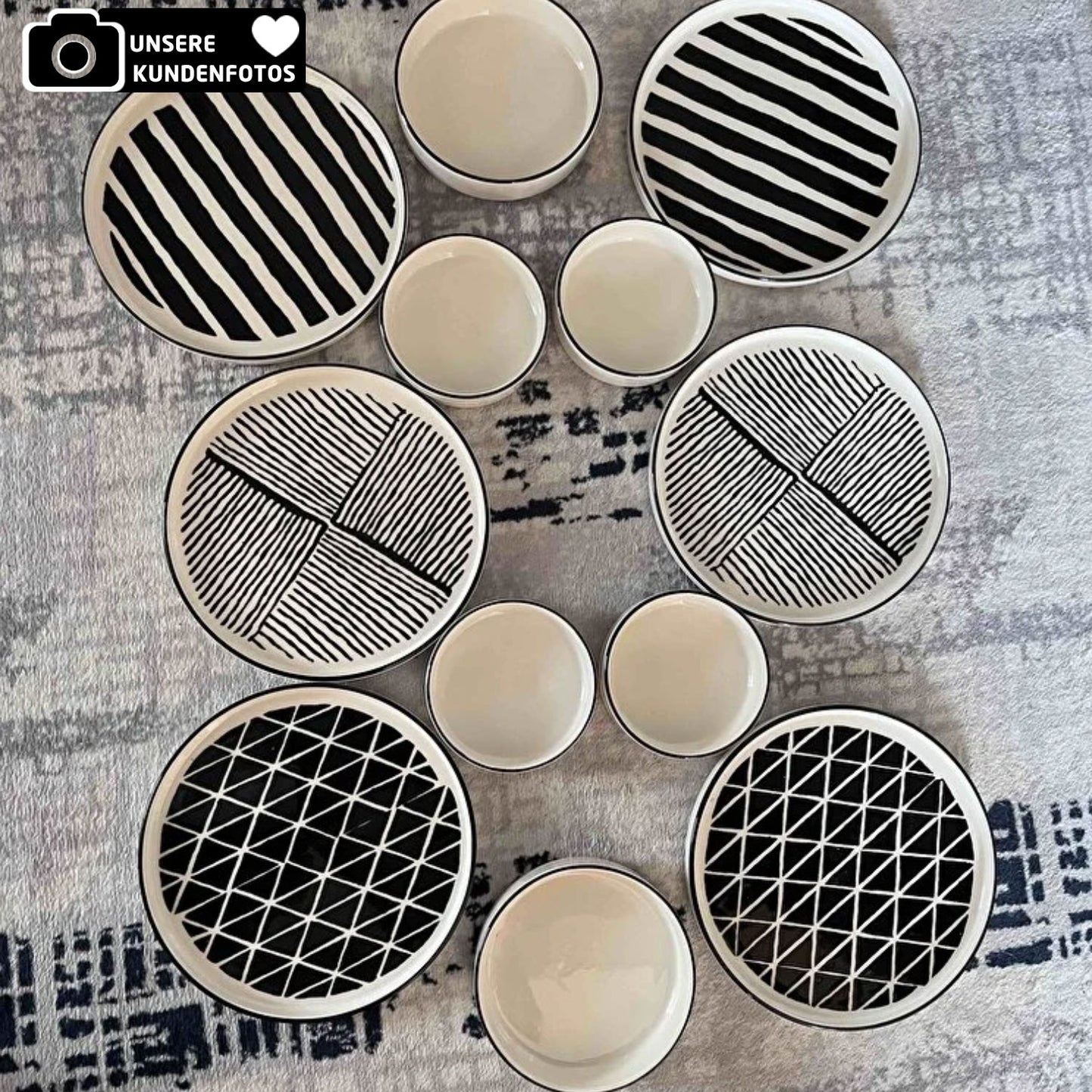 Exklusives Frühstückset 12-Teilig 6 Personen Handmade