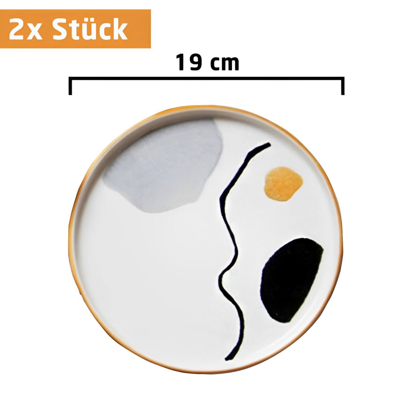 Exklusives Frühstückset 14-Teilig 6 Personen Handmade Skandinavien Yellow