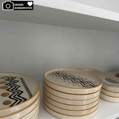 Exklusives Frühstückset 14-Teilig 6 Personen Handmade Skandinavien Yellow