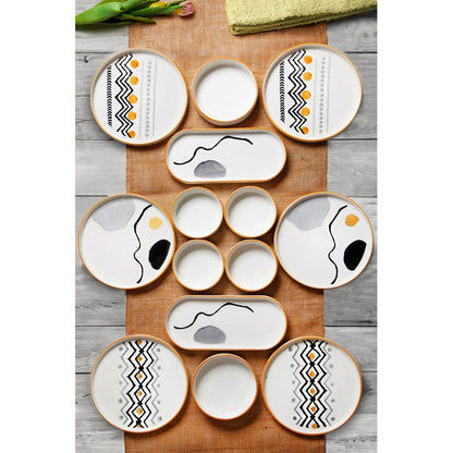 Exklusives Frühstückset 14-Teilig 6 Personen Handmade Skandinavien Yellow