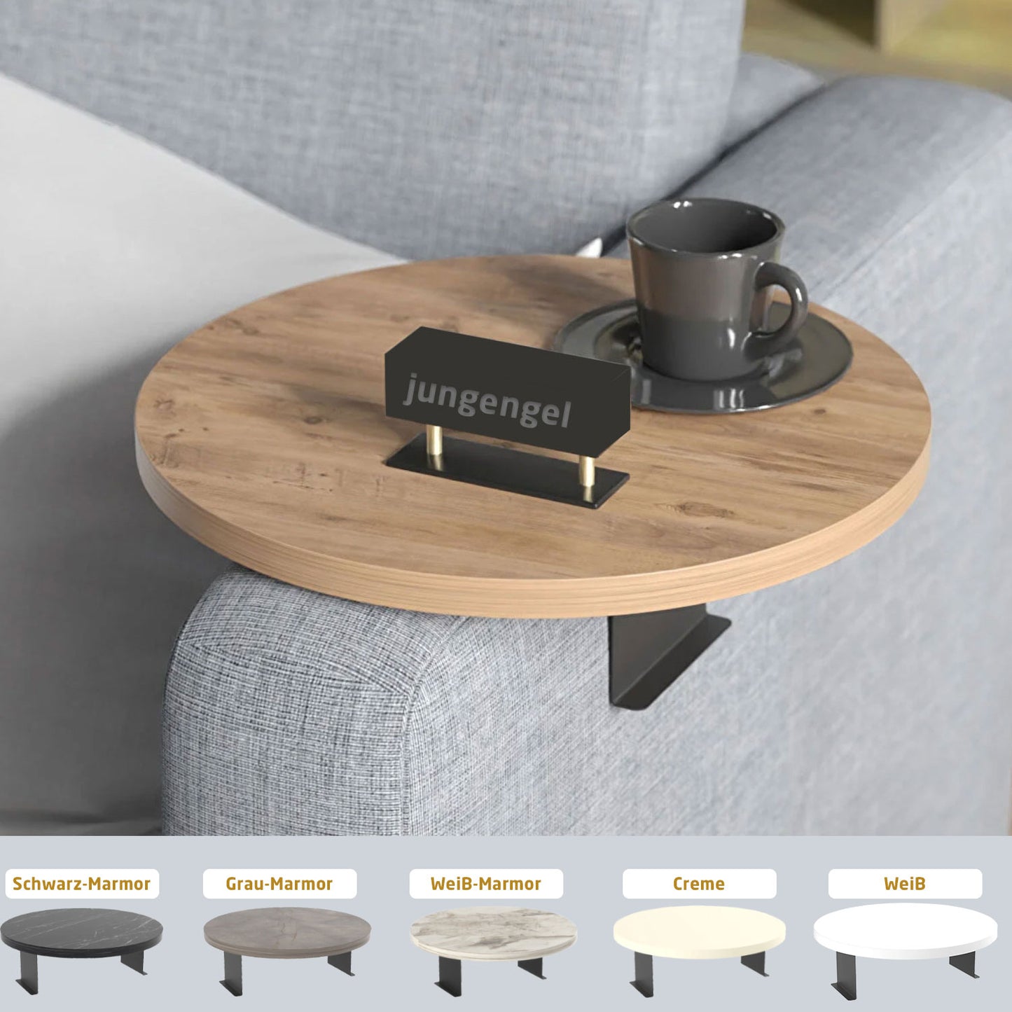 Robustes Sofatablett in 4x Farben Holz & Metall