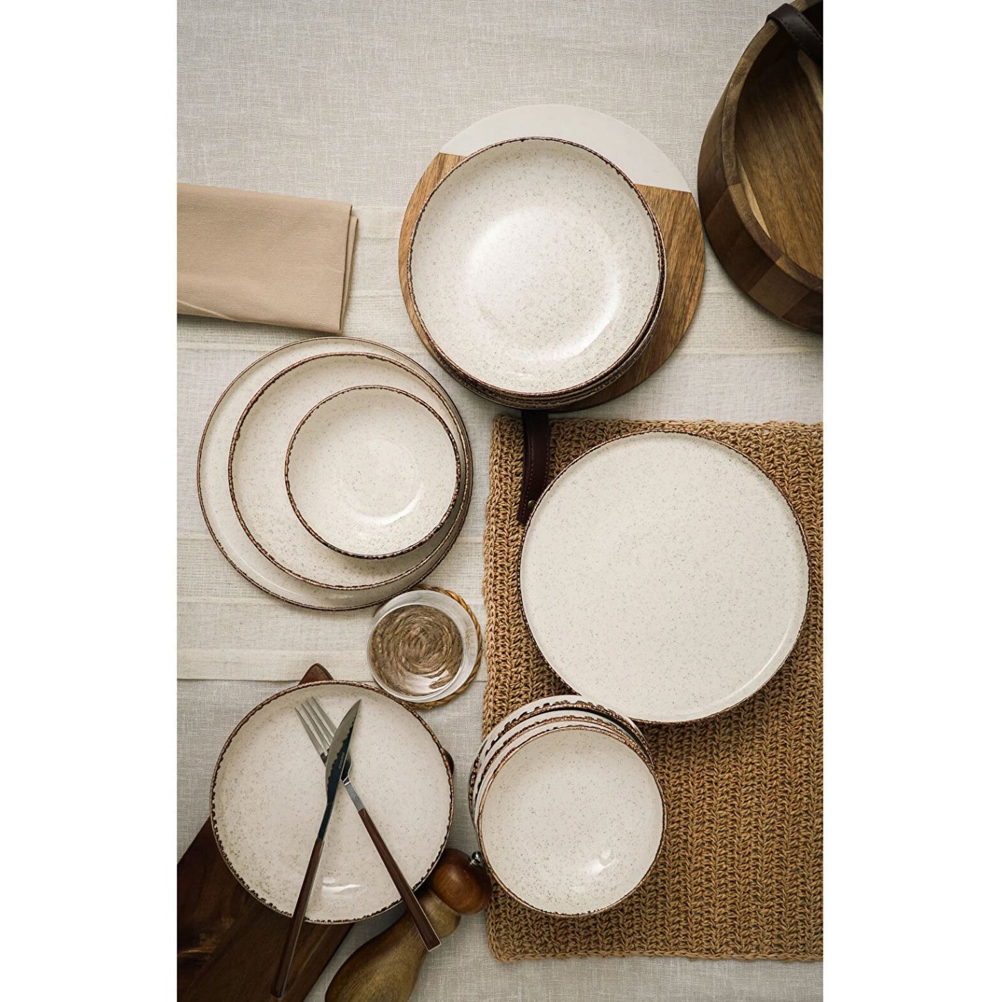 Tafelgeschirr Elfenbein Design 18-Teilig