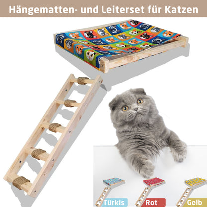Hängematte & Leiter für Katzen 4x Designs
