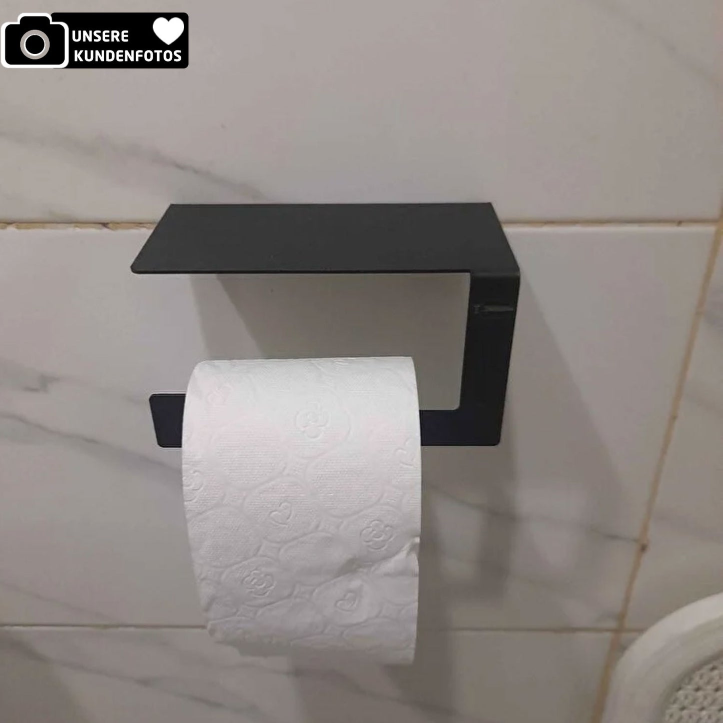 Toilettenpapier- & Handtuchhalterung Schwarz Matt 2'er Set