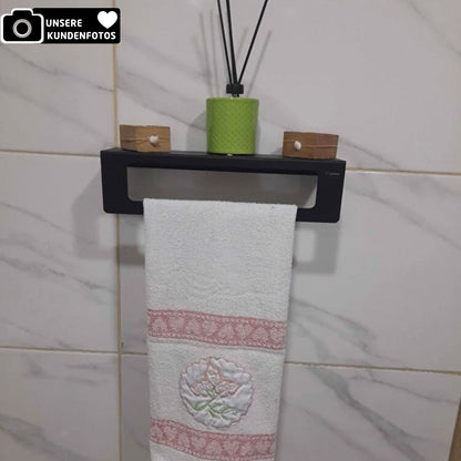 Toilettenpapier- & Handtuchhalterung Schwarz Matt 2'er Set