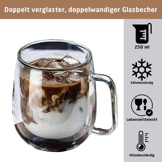4x Doppelwandig Kaffeglas