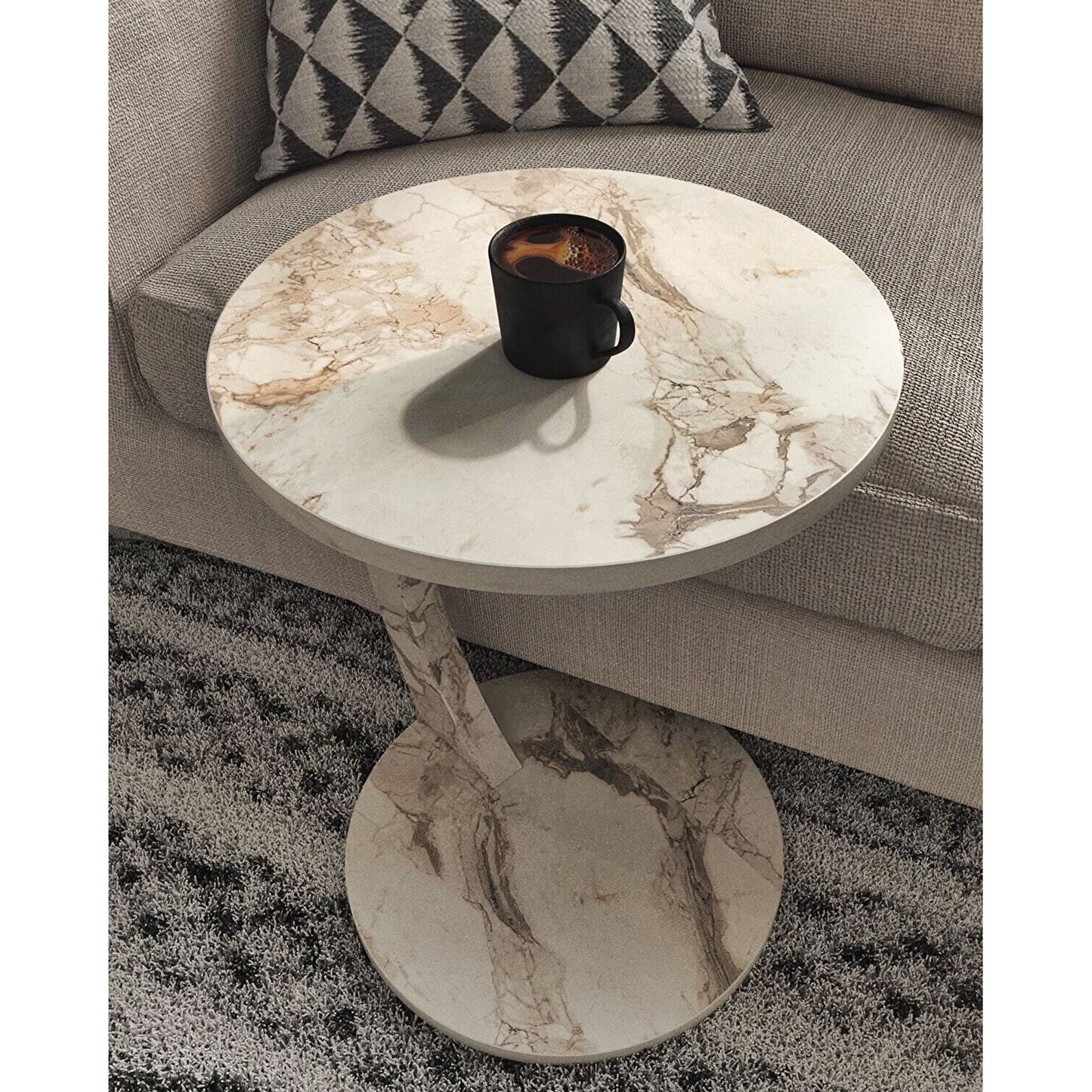 Beistelltisch mit Rollen in 2x Farben Marmor
