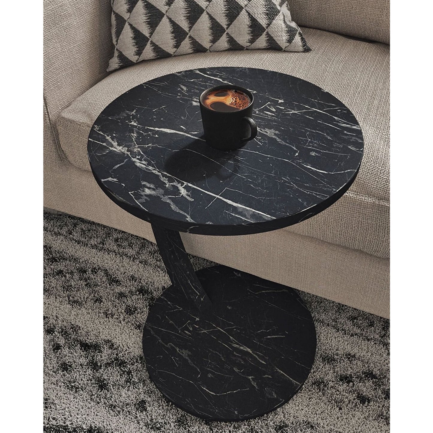 Beistelltisch mit Rollen in 2x Farben Marmor