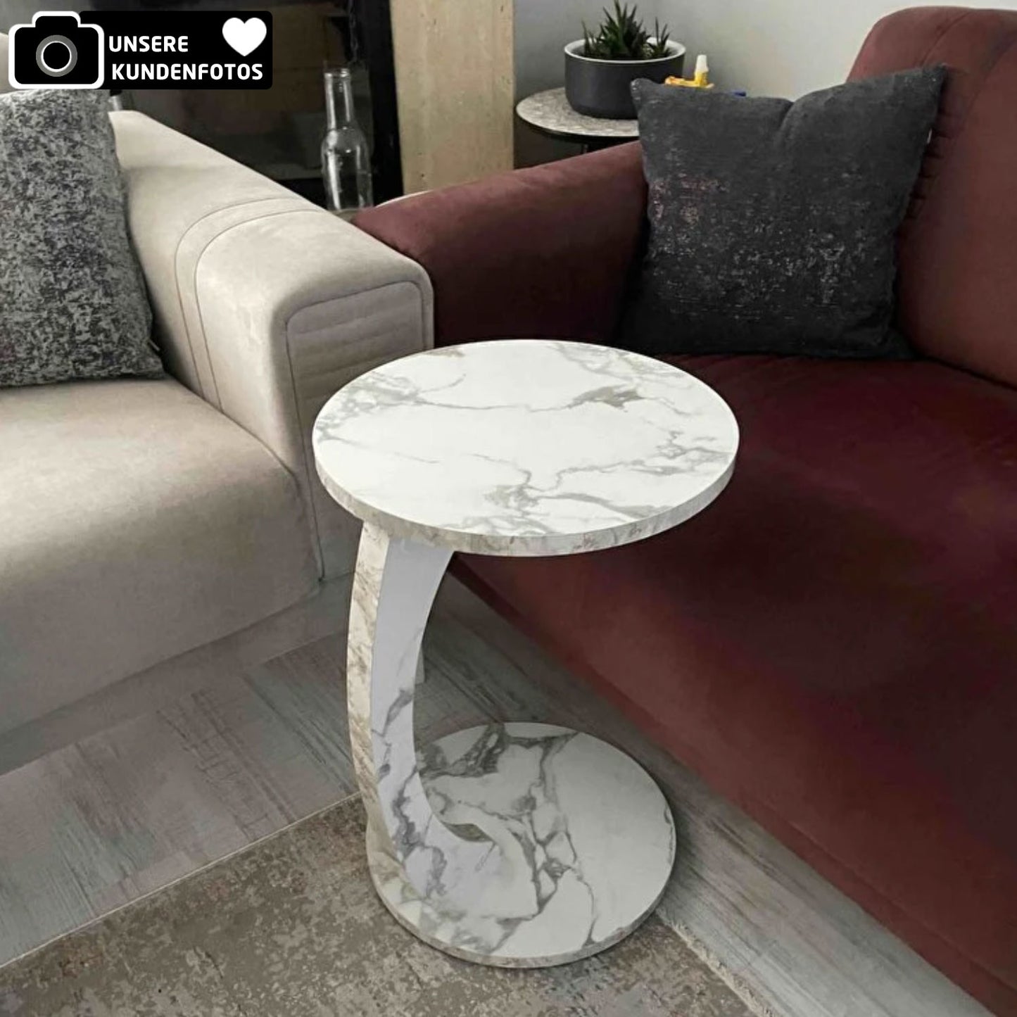 Beistelltisch mit Rollen in 2x Farben Marmor